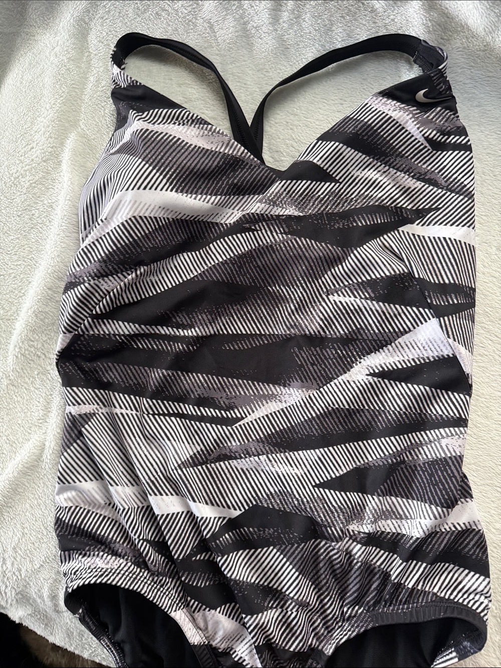Black & White Striped One-Piece Swimsuit